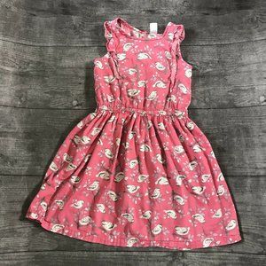 Girl's Carter’s Bird on a Branch Dress Size 8 pink modest